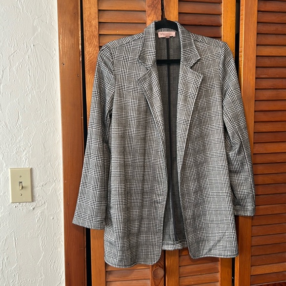 Medium Black & White Checkered Blazer - Philosophy - Picture 1 of 2